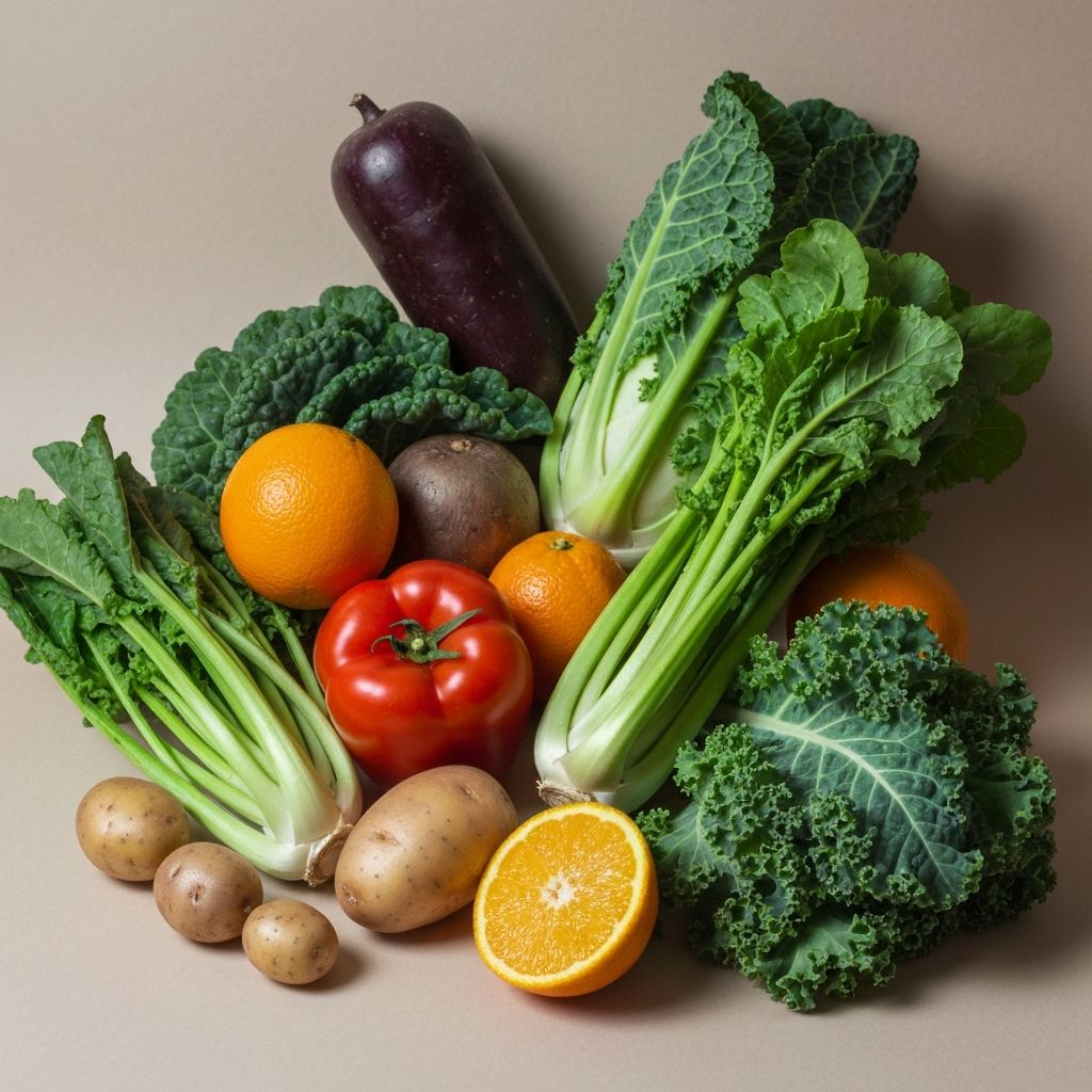 Свежи органични плодове и зеленчуци с естествено осветление